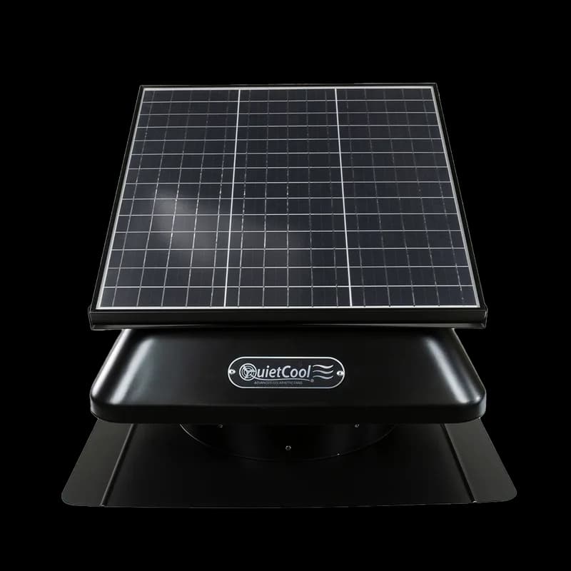 QuietCool solar attic fan mounted on a roof