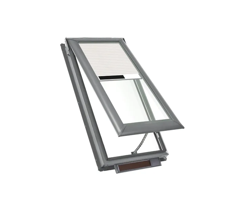 VELUX deck mount Fresh Air skylight with factory-installed shade